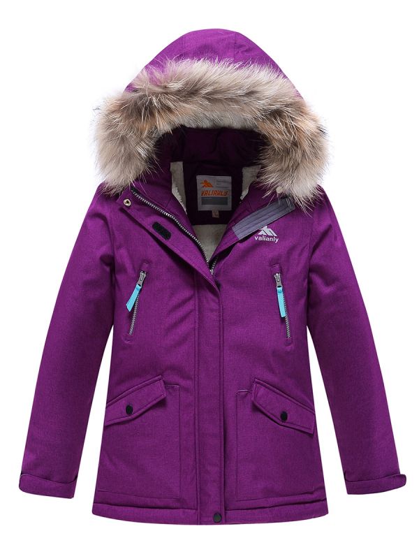 Winter Valianly teenage parka for girls purple 9238F